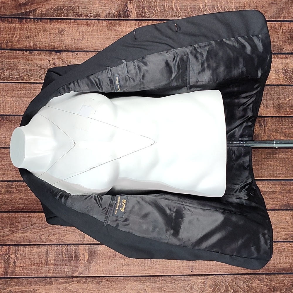 Black Wool Single Breast 2 Button Single Vent Men… - image 5